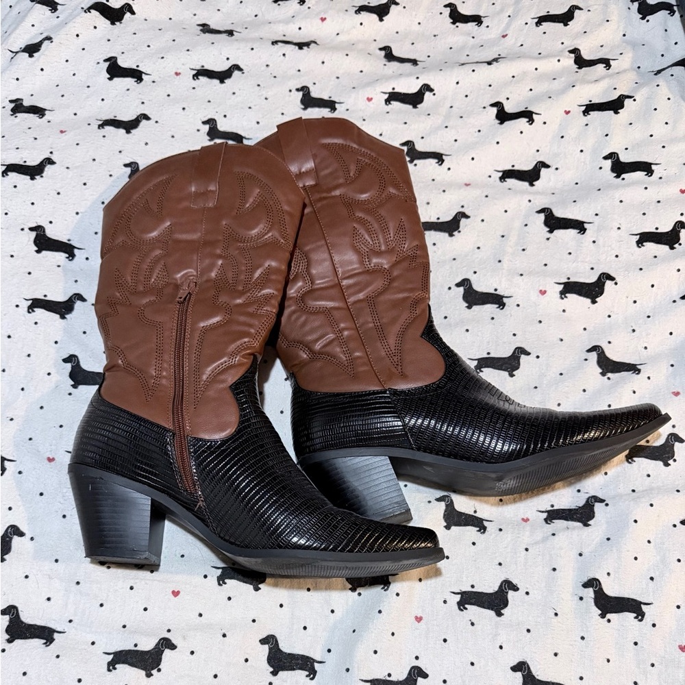 Color Block Cowboy Boot